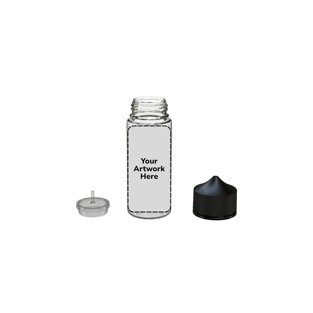 image 120ml v3 unicorn bottle clear black cap