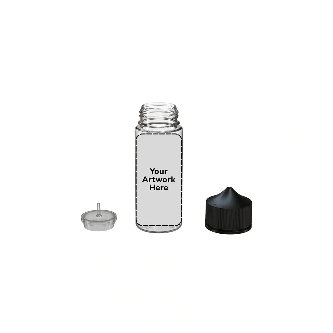 image 120ml v3 unicorn bottle clear black cap