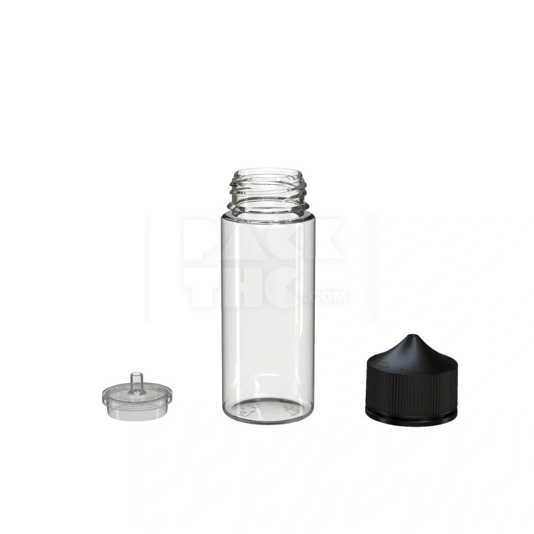 120ml pet reducer unicorn bottle clear natural black cap