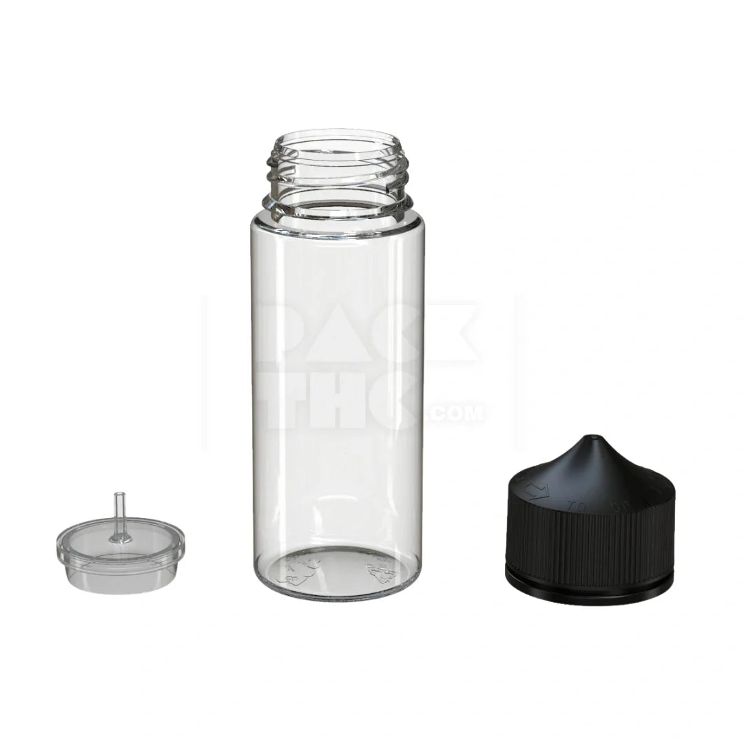 120ml v3 pet unicorn bottle cr clear natural black cap 400 count