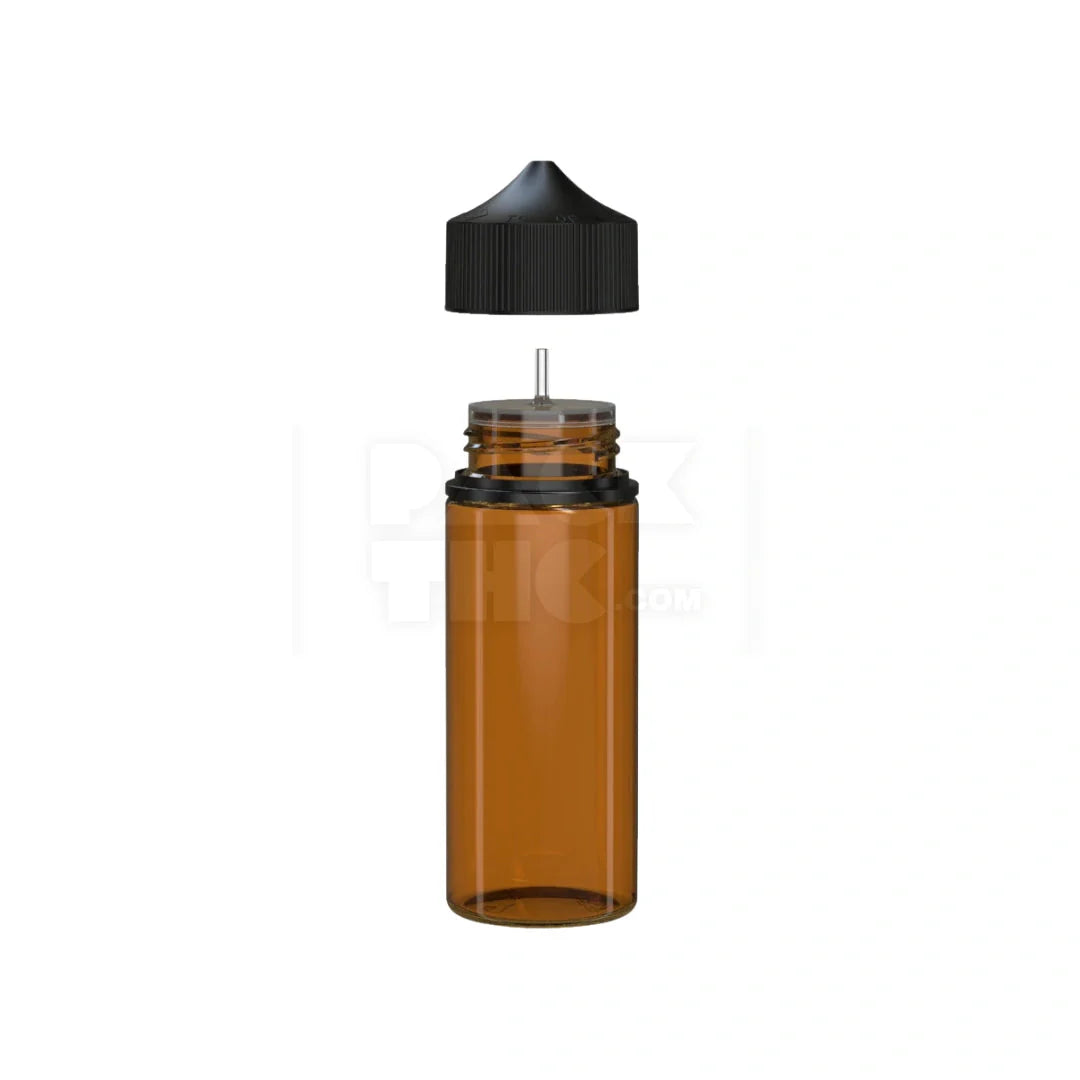 120ml v3 pet unicorn bottle cr translucent amber black cap 400 count