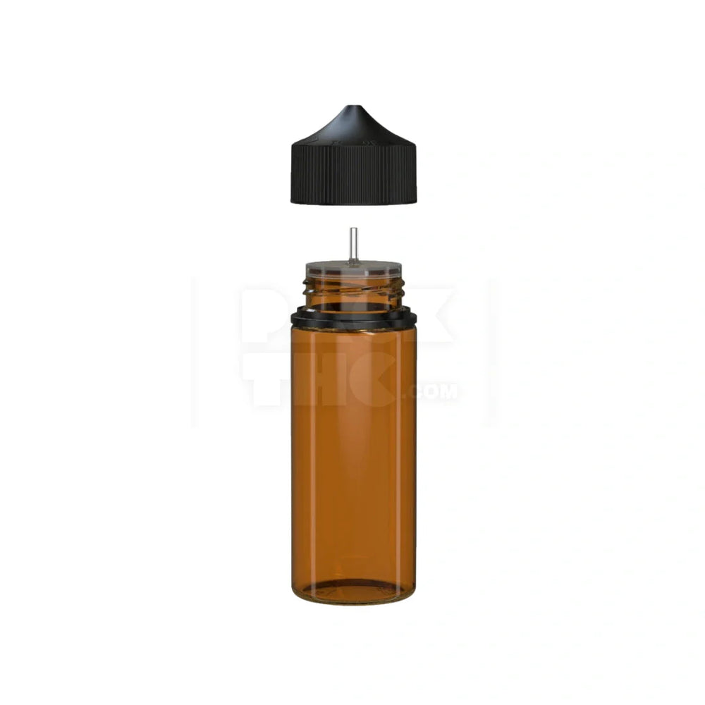 120ml v3 pet unicorn bottle cr translucent amber black cap 400 count