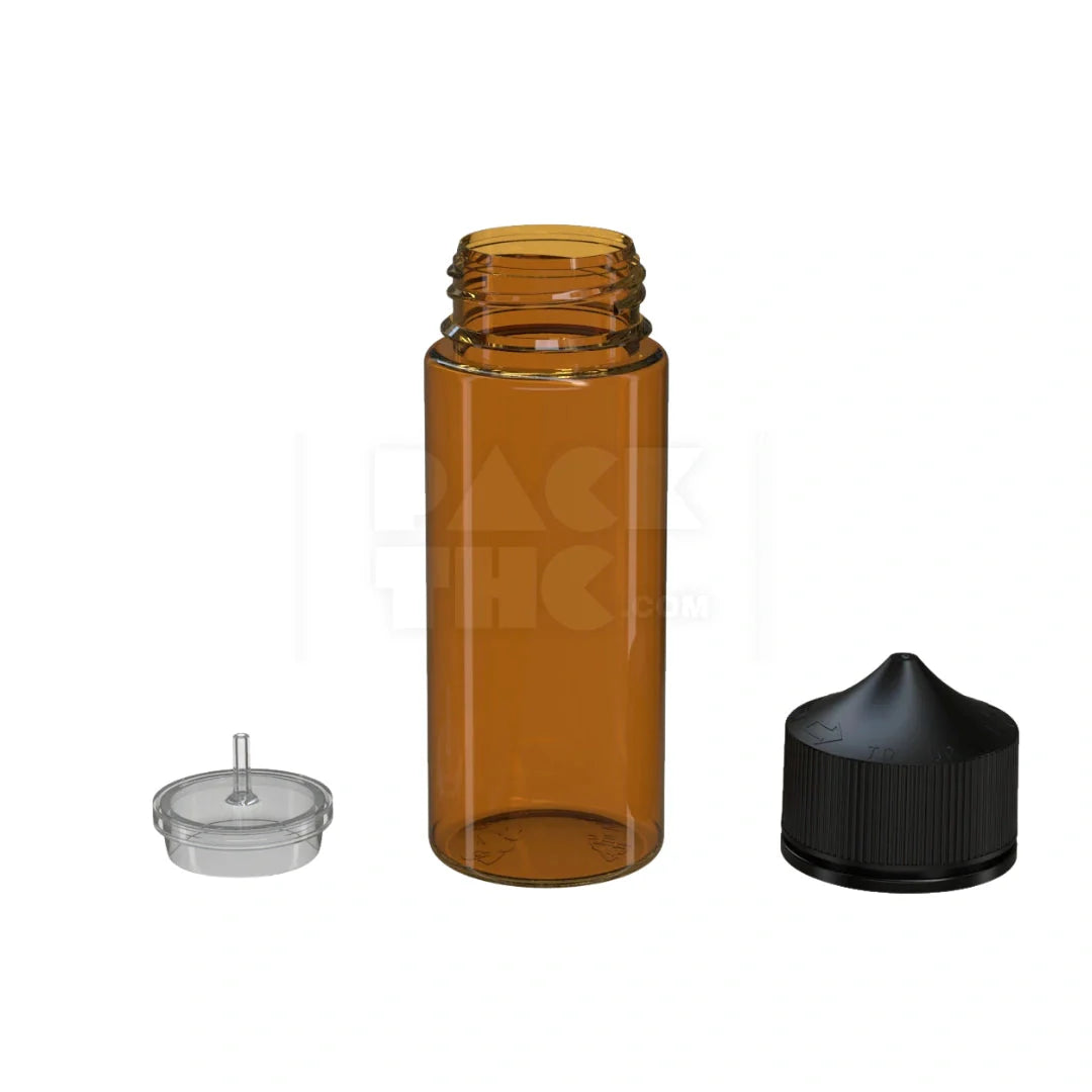 120ml v3 pet unicorn bottle cr translucent amber black cap 400 count