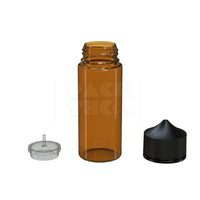 120ml v3 pet unicorn bottle cr translucent amber black cap 400 count
