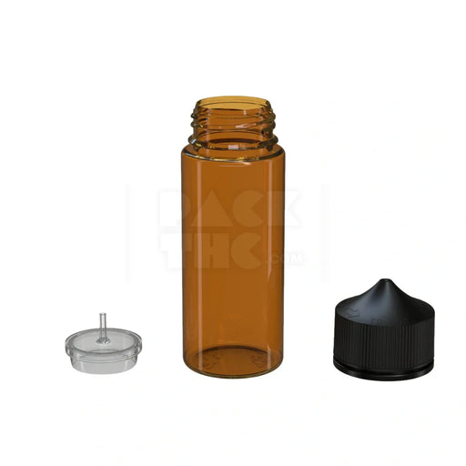 120ml v3 pet unicorn bottle cr translucent amber black cap 400 count