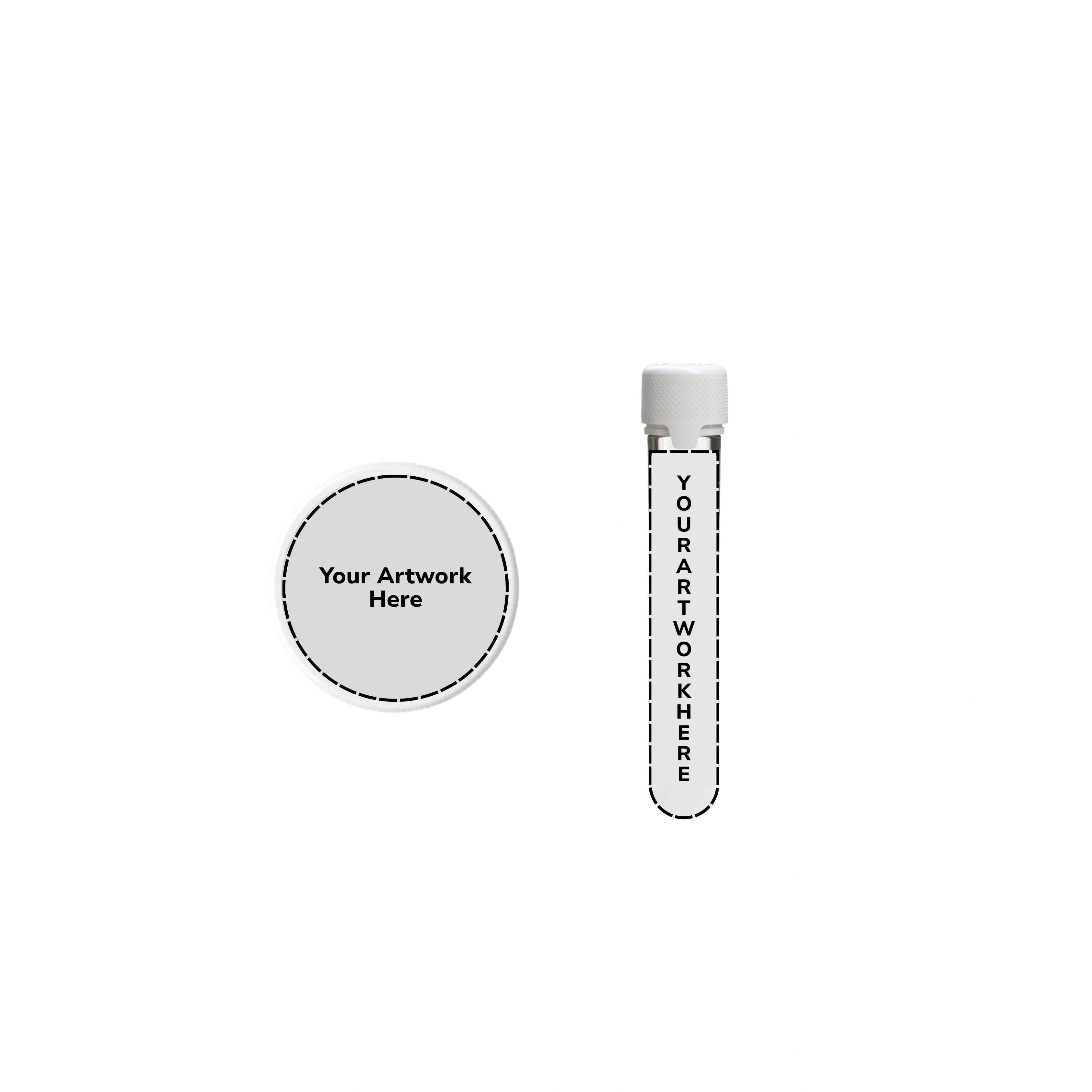 120mm aviator cr blunt tube clear white cap