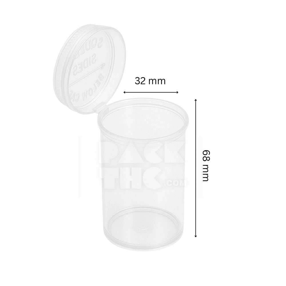 13 dram pop top vial clear