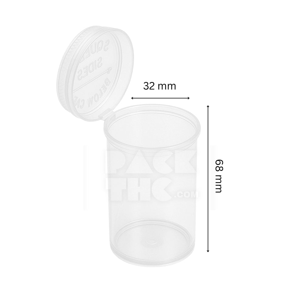 13 DRAM POP TOP VIAL - CLEAR - (315 COUNT) Pack THC