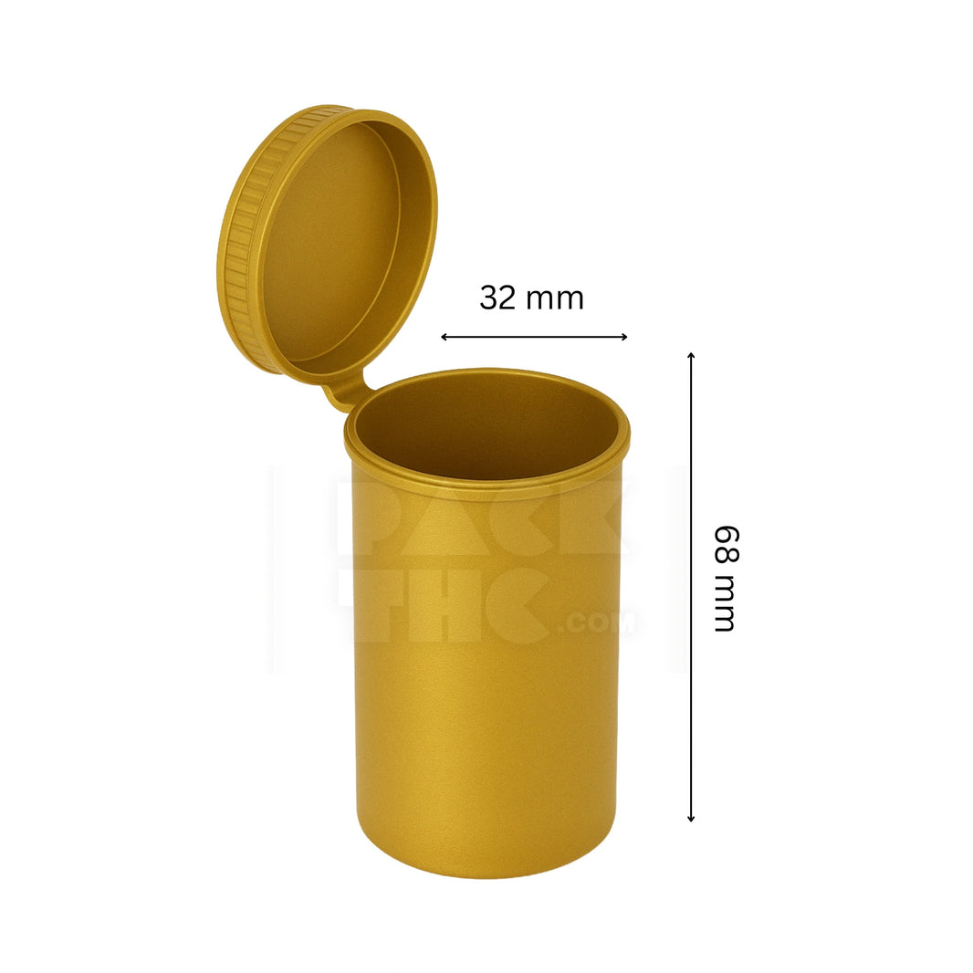 image 13 DRAM POP TOP VIAL - GOLDEN - (315 COUNT) Pack THC