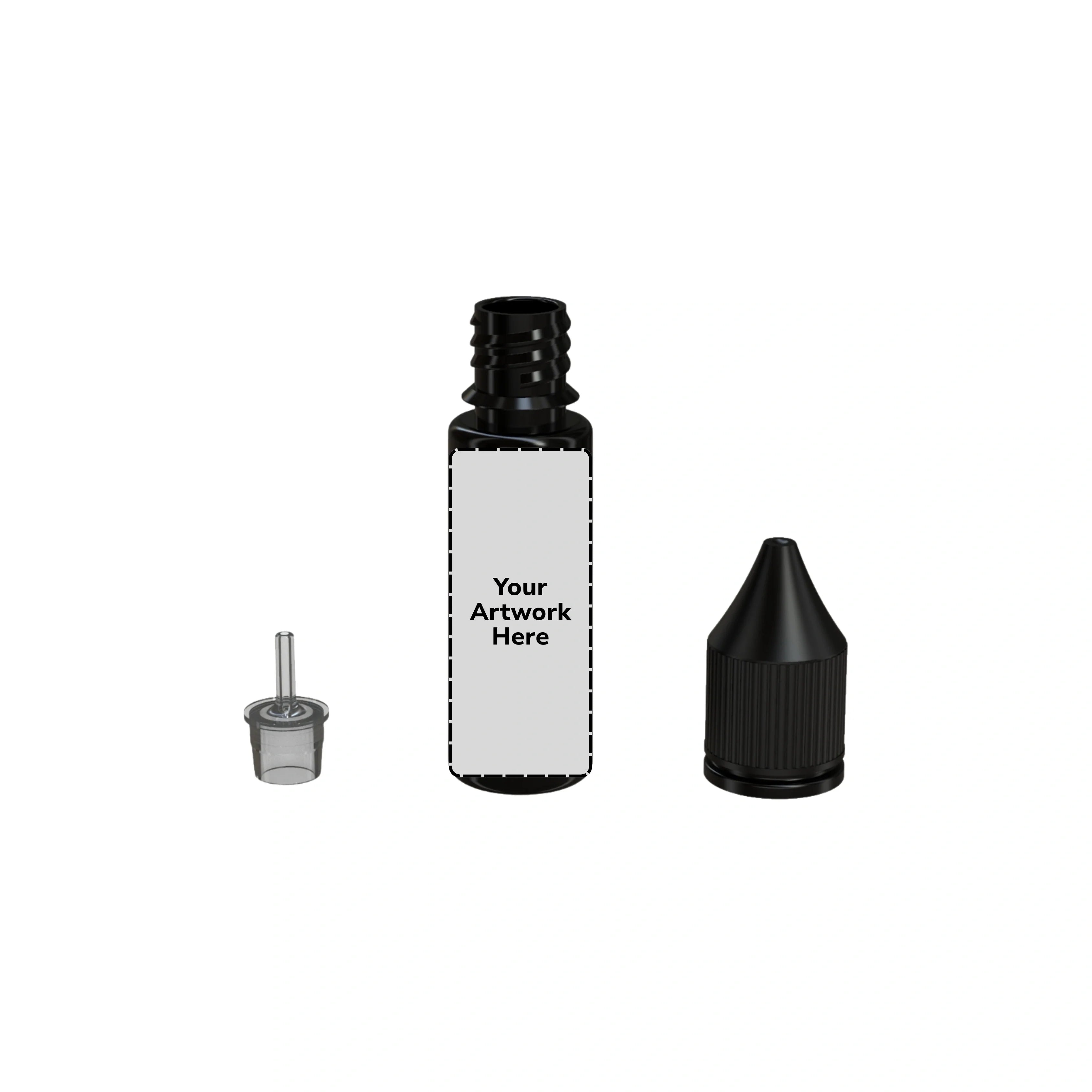 15ml unicorn bottle opaque black
