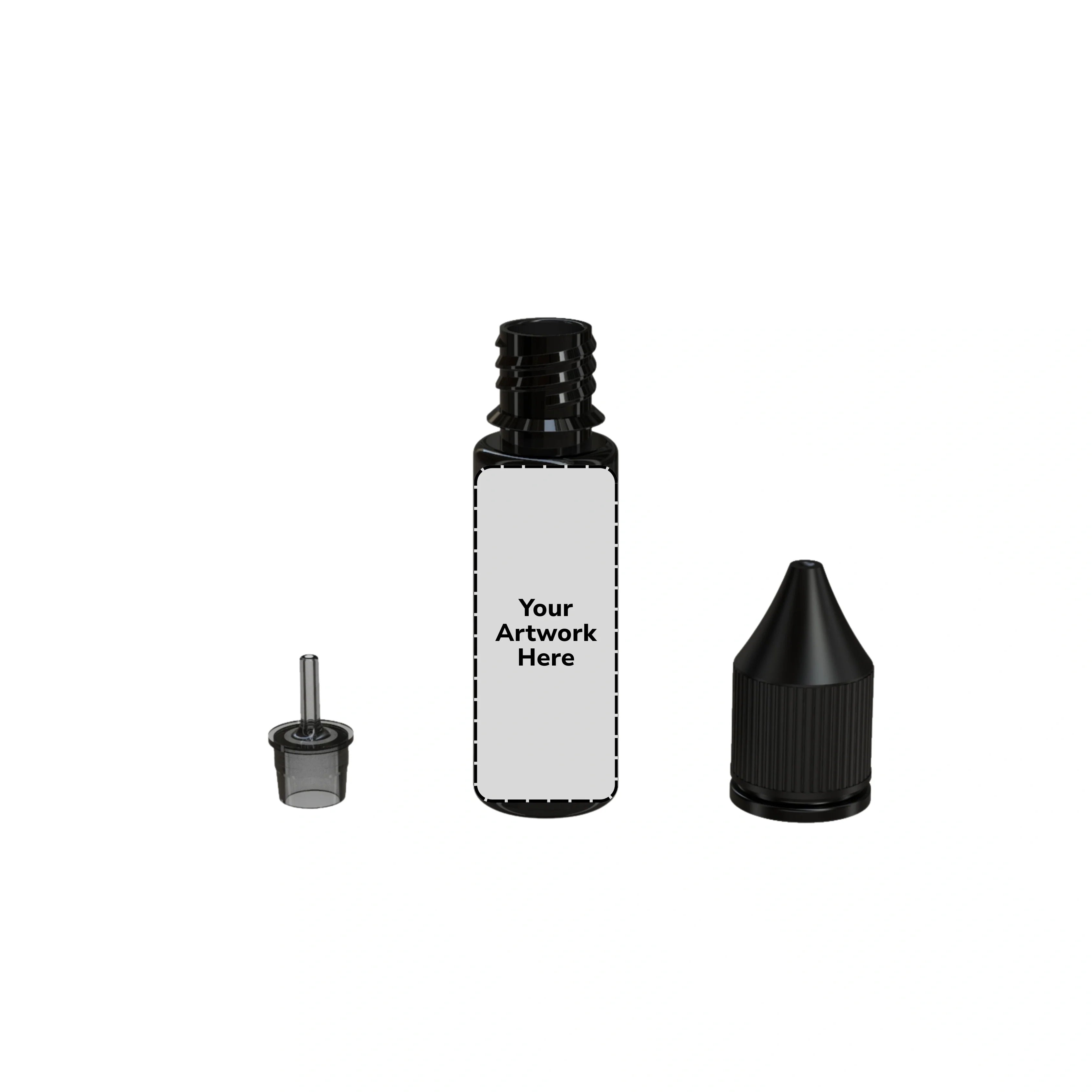 15ml unicorn bottle translucent black