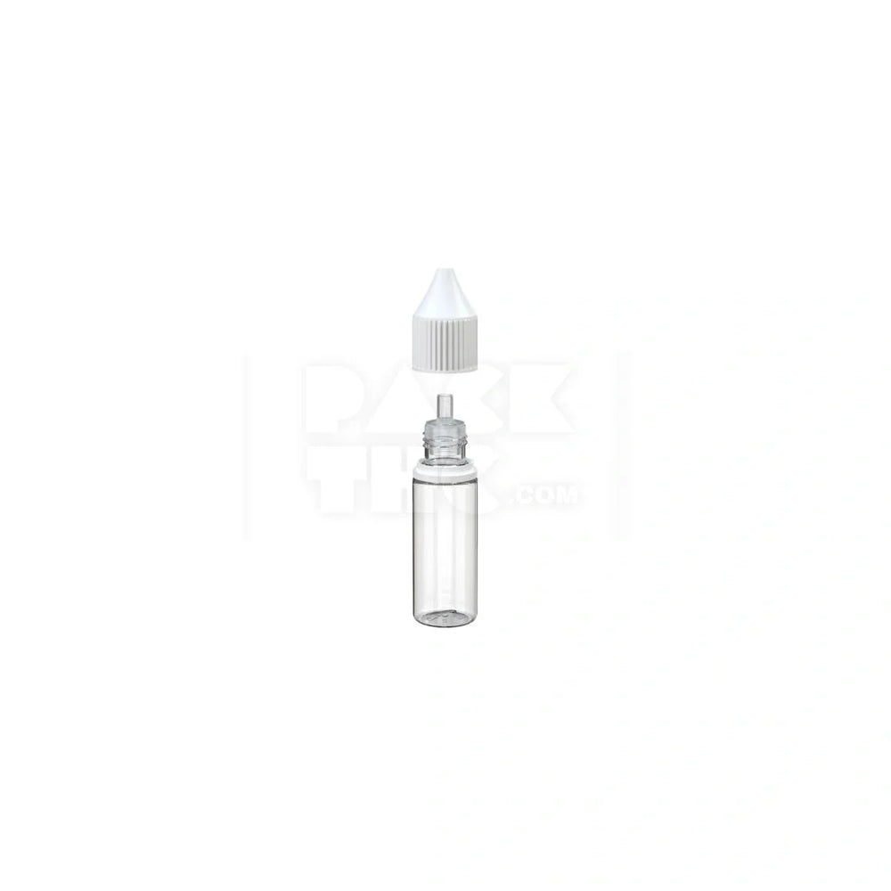 15ml pet reducer unicorn bottle with cr tamper evident break off band clear natural bottle with opaque white closure 1000 count