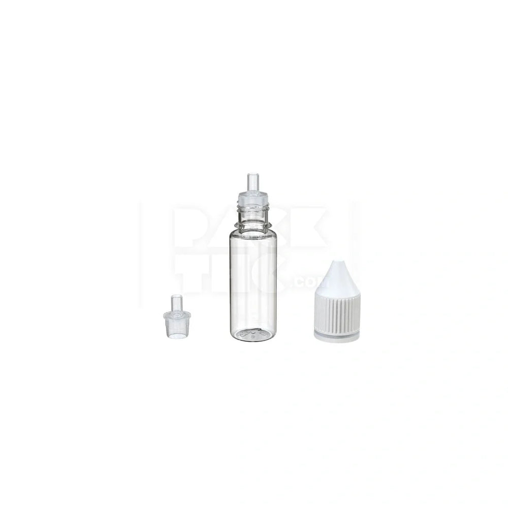 15ml pet reducer unicorn bottle with cr tamper evident break off band clear natural bottle with opaque white closure 1000 count