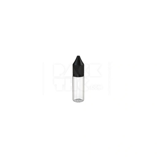15ml pet reducer unicorn bottle with cr tamper evident break off band clear natural bottle with opaque black closure 1000 count