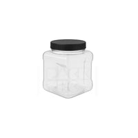 16oz plastic grip jars clear with black lid
