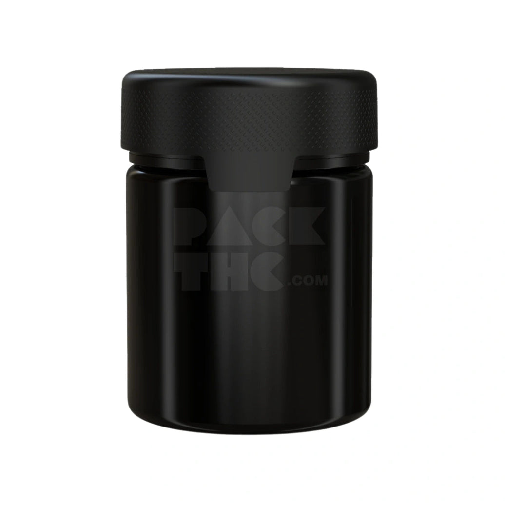 18 5oz 550cc aviator cr xl container with integrated liner tamper evident break off band opaque black container with opaque black closure 60 count