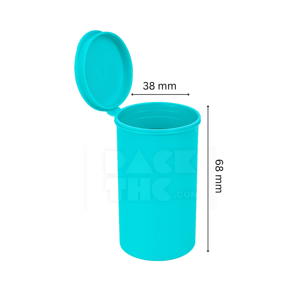 image 19 DRAM POP TOP VIAL - 1/8OZ - AQUA BLUE | Airtight Jar | PackTHC - (225)