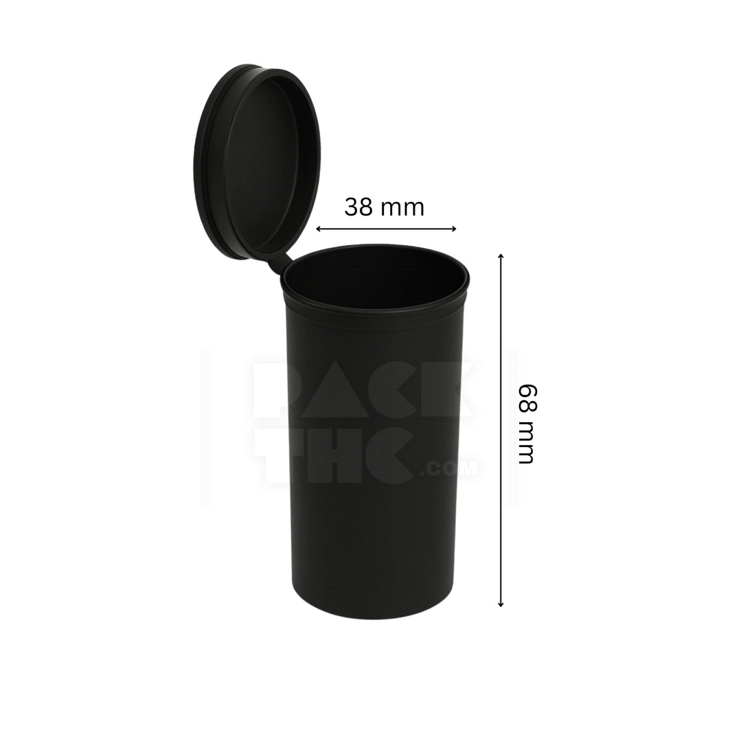 image 19 DRAM POP TOP VIAL - 1/8OZ - BLACK | Airtight Jar | PackTHC - (225)