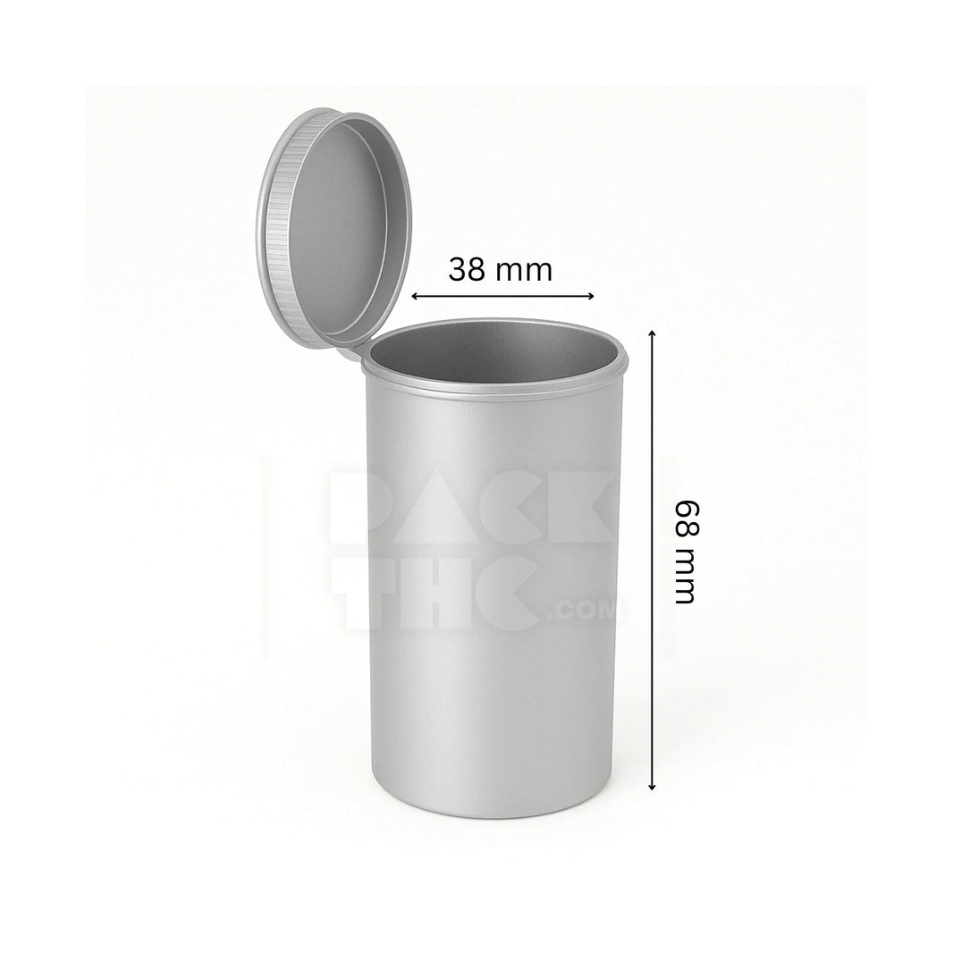 image 19 dram pop top vial 1 8oz silver