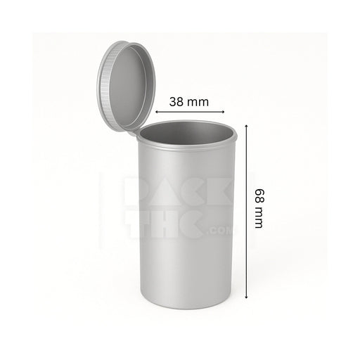 19 DRAM POP TOP VIAL - 1/8OZ - SILVER - (225 COUNT) Pack THC