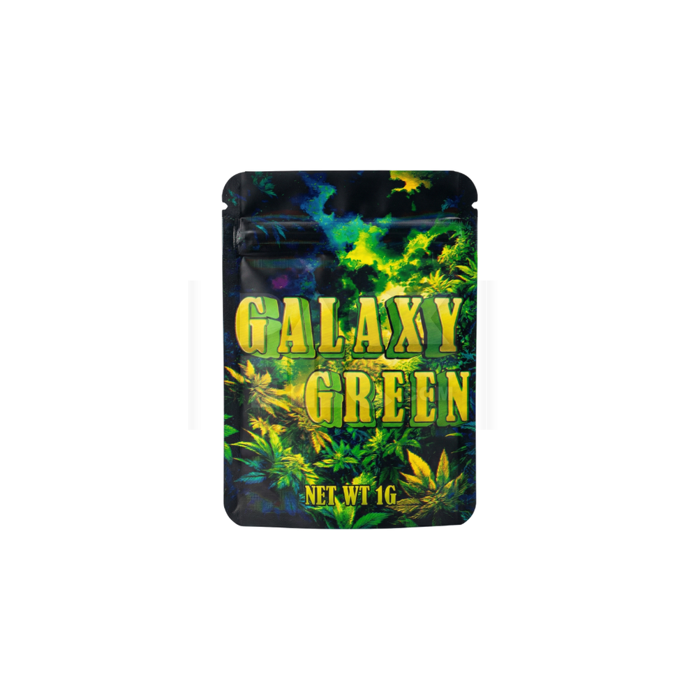 1 Grams Galaxy Green Mylar Bag