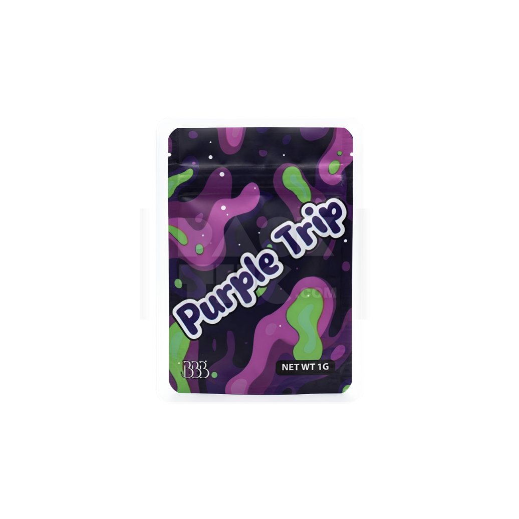 1 Grams Purple Trip Mylar Bag