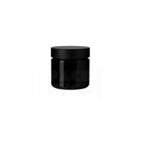 1OZ BLACK GLASS JAR WITH BLACK SMOOTH LID  - (200)