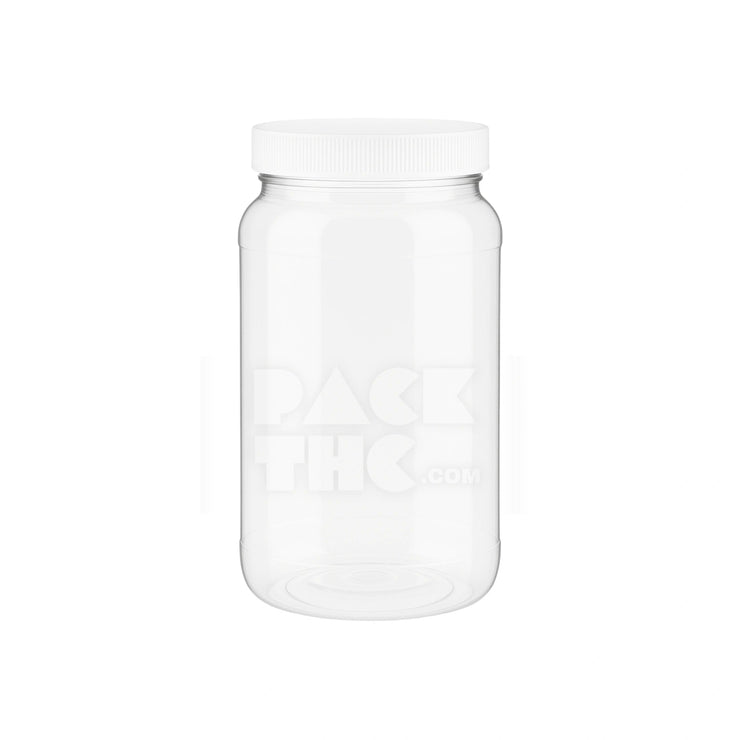 1 2 gallon clear pet wide mouth jar clear white lid