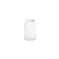 1 2 gallon clear pet wide mouth jar clear white lid