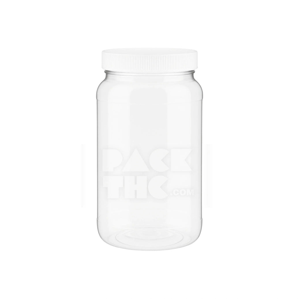 1 2 gallon clear pet wide mouth jar clear white lid