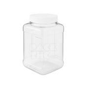 1 2 gallon plastic grip jars clear with white lid