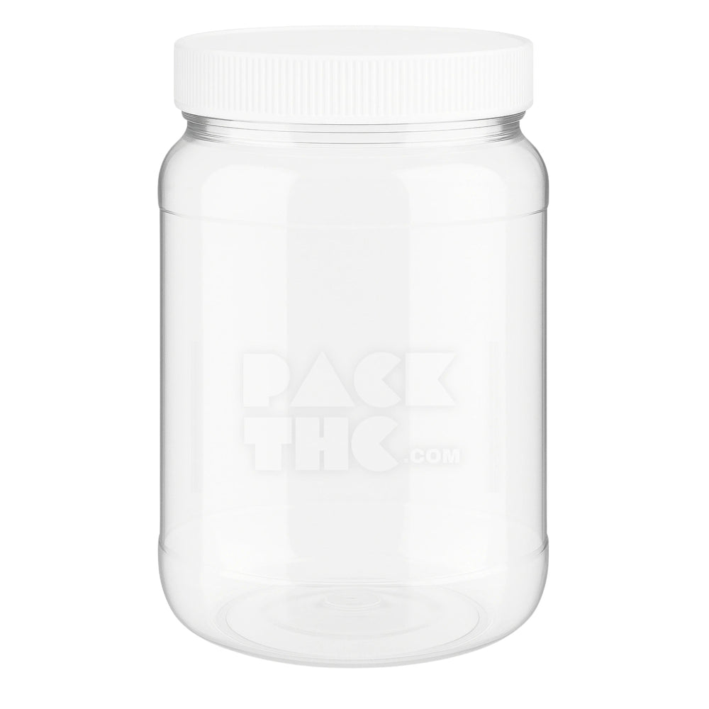 1 gallon clear pet round wide mouth plastic jar clear with white lid