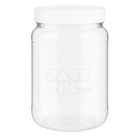 1 gallon clear pet wide mouth jar clear white lid