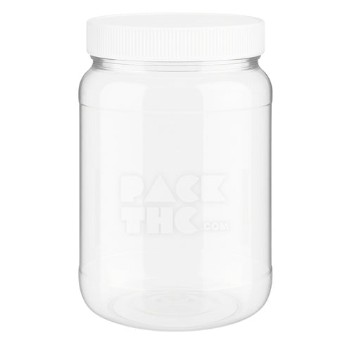 1 gallon clear pet wide mouth jar clear white lid