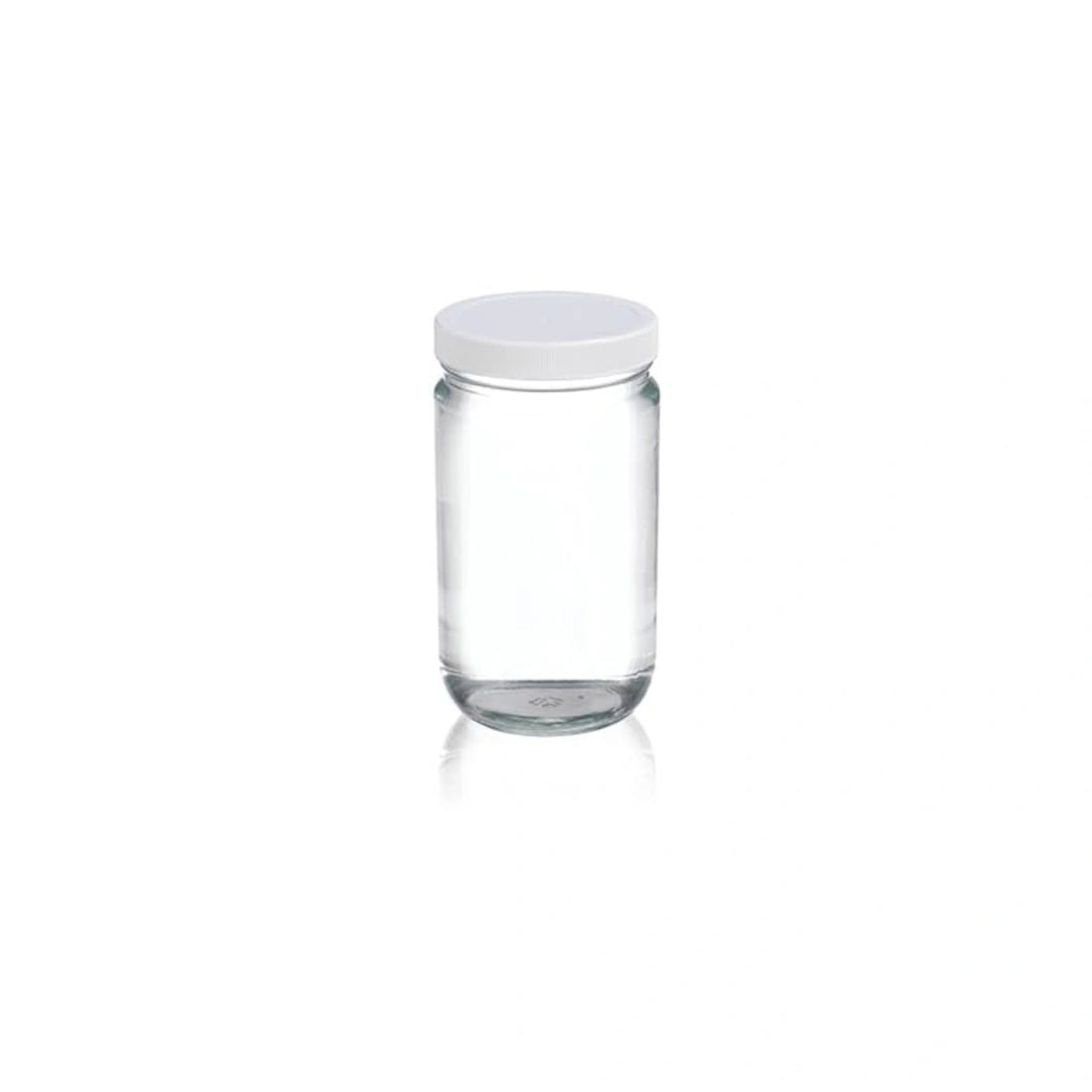 image 1 GALLON CLEAR PET ROUND WIDE- MOUTH PLASTIC JAR - CLEAR WITH WHITE LID