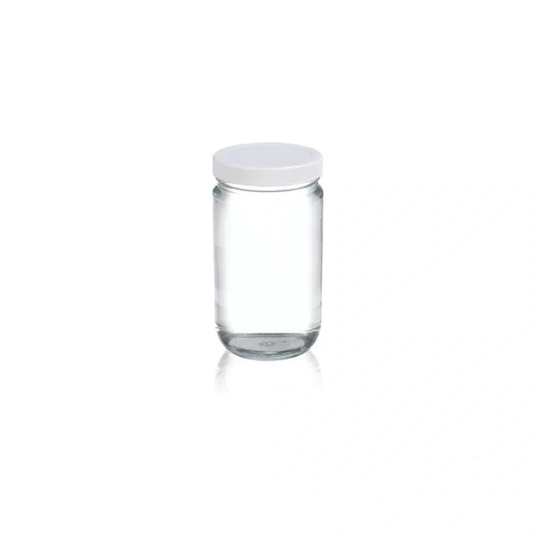 1 gallon clear pet wide mouth jar clear white lid