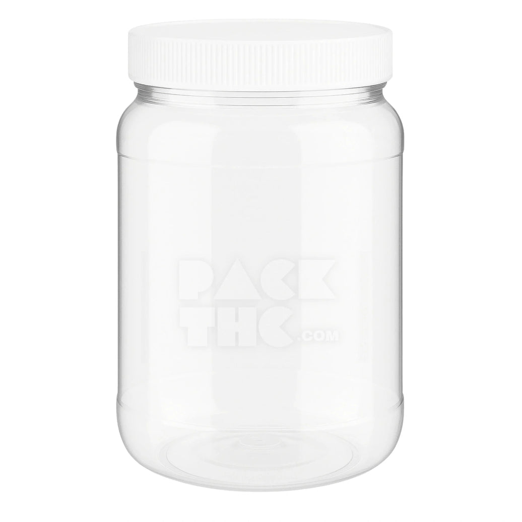 1 gallon clear pet wide mouth jar clear white lid