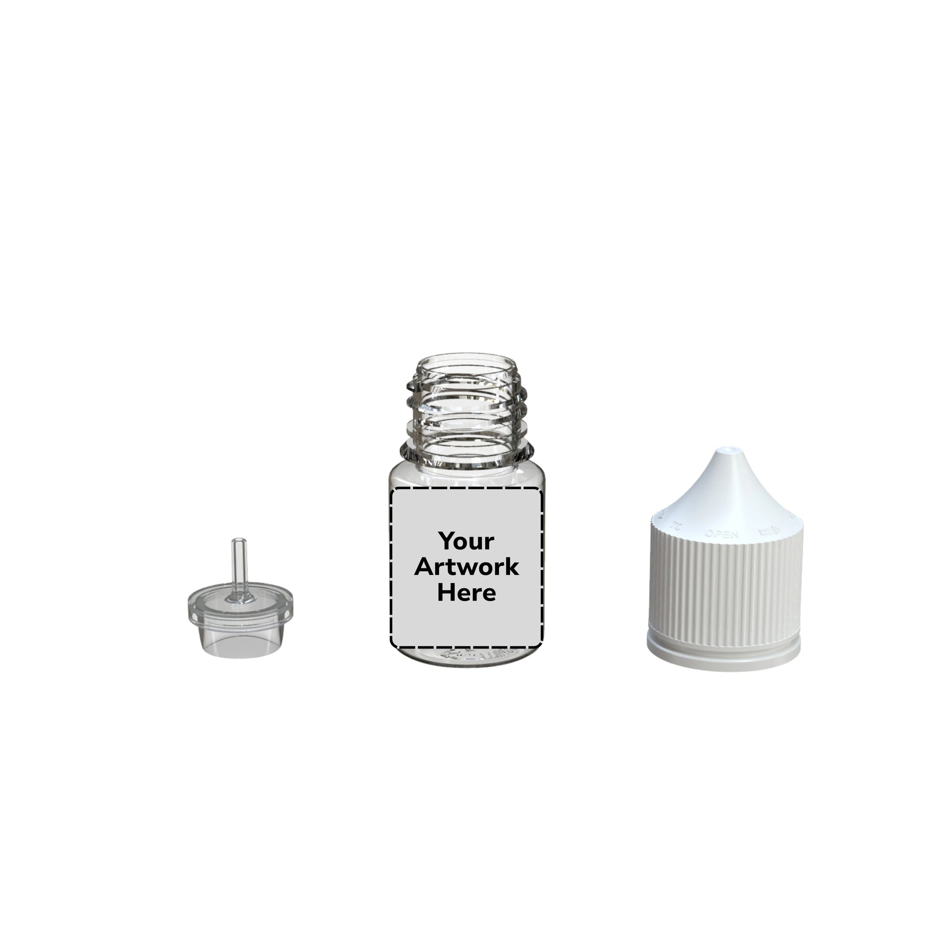 20ml unicorn bottle clear white cap