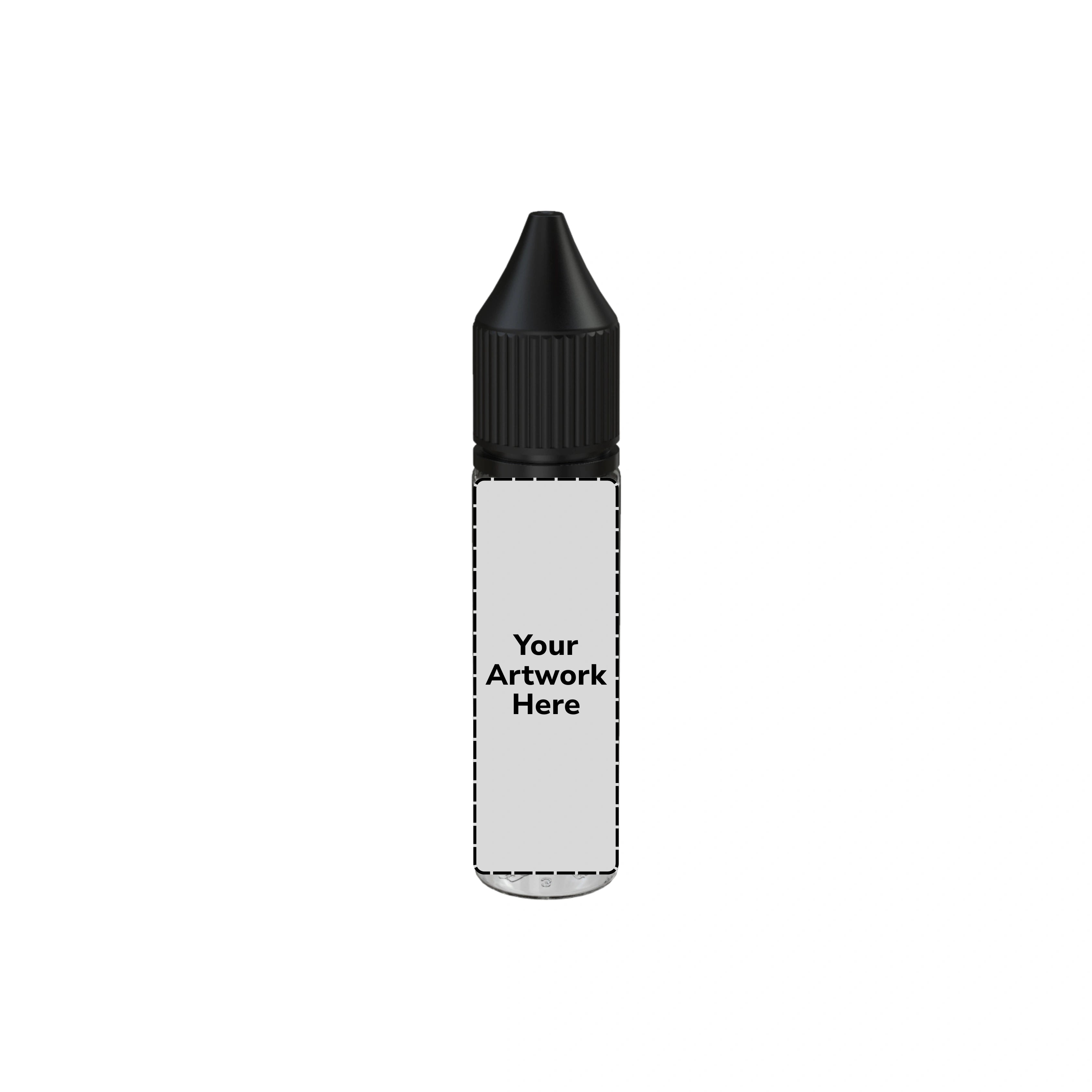 20ml unicorn bottle clear black cap