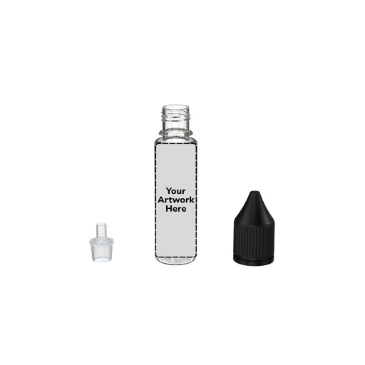 20ml unicorn bottle clear black cap