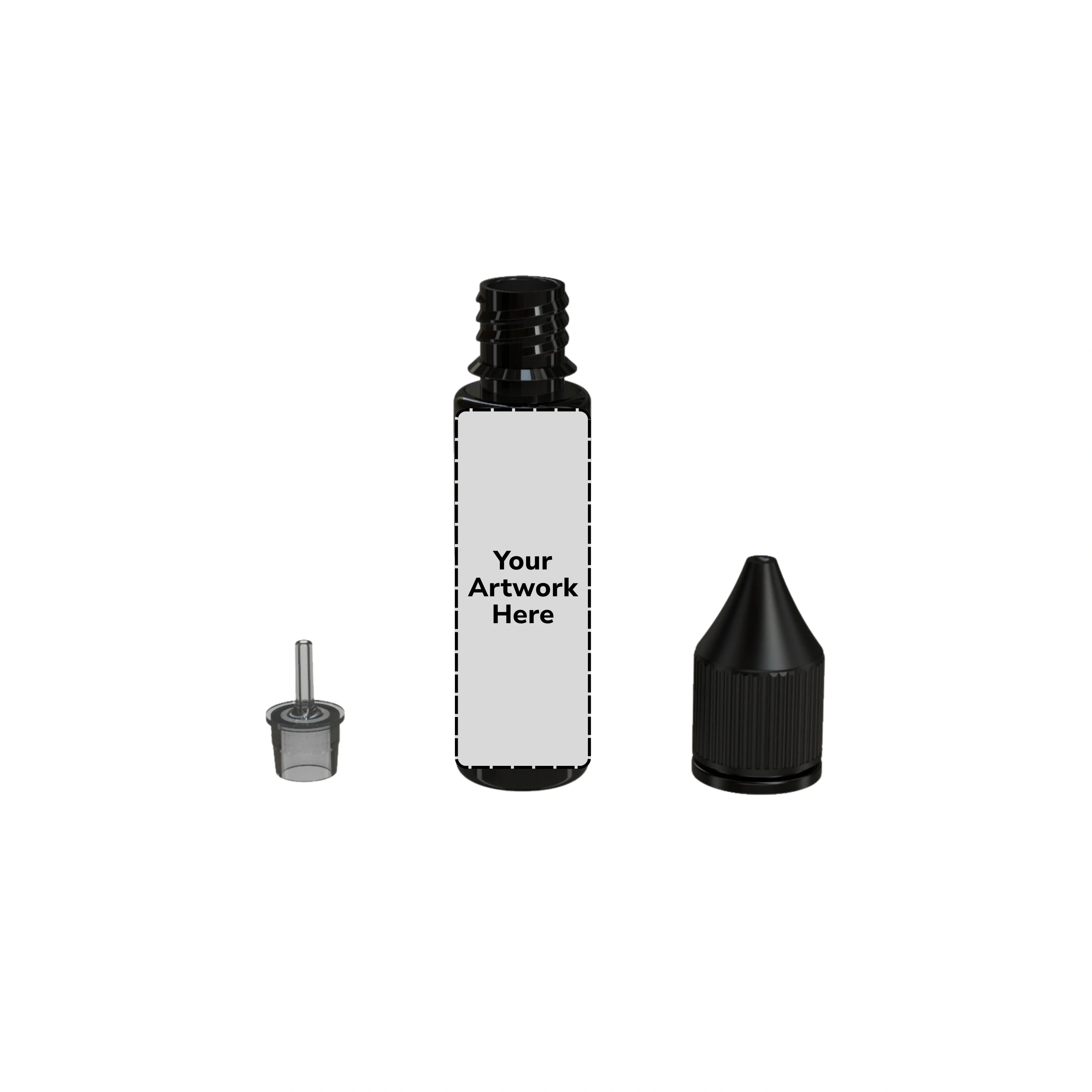 20ml v3 unicorn bottle translucent black
