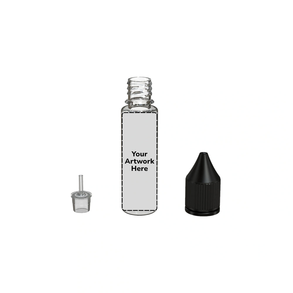 20ml v3 unicorn bottle clear black cap