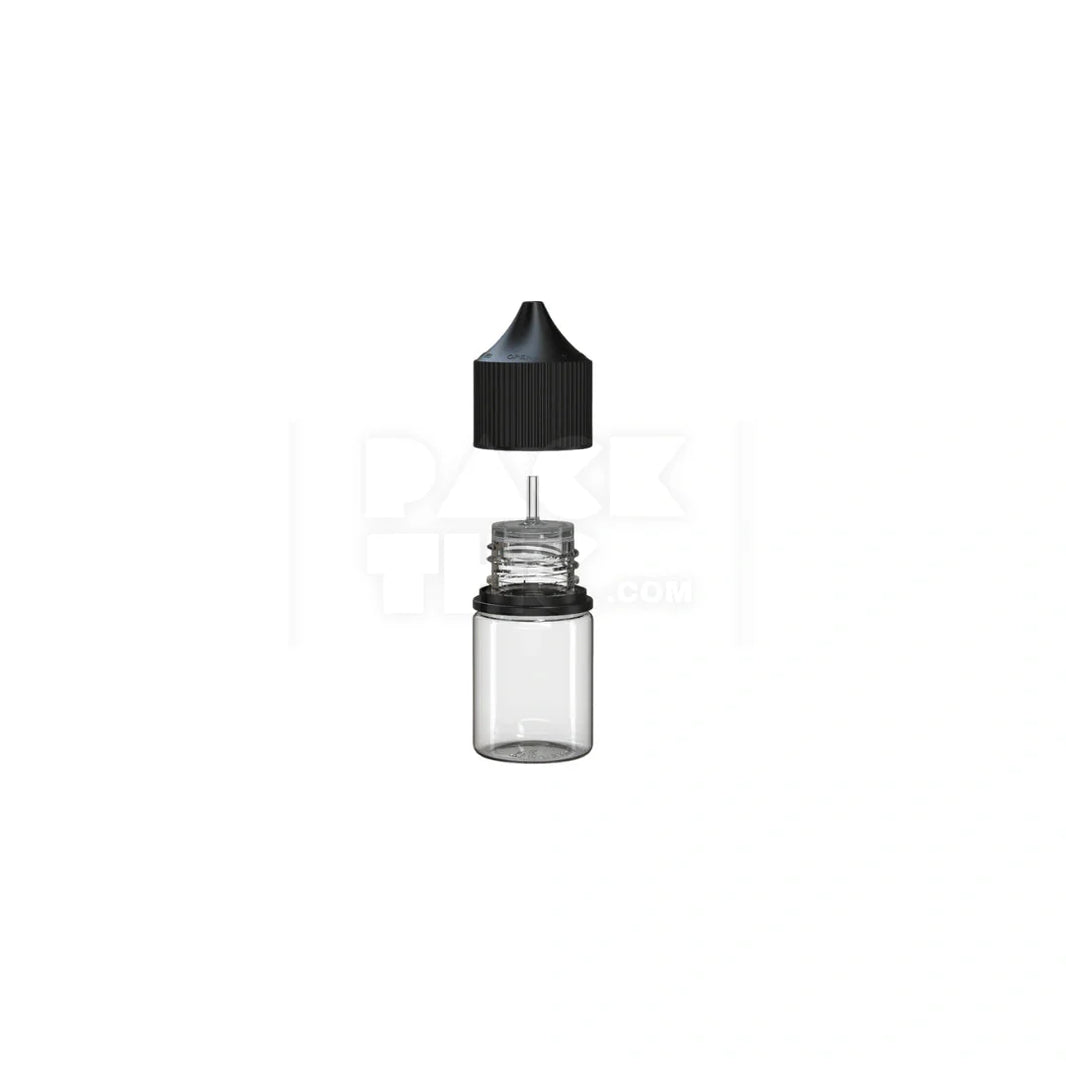 image 20ml stubby pet unicorn bottle cr clear natural black cap 1000 count
