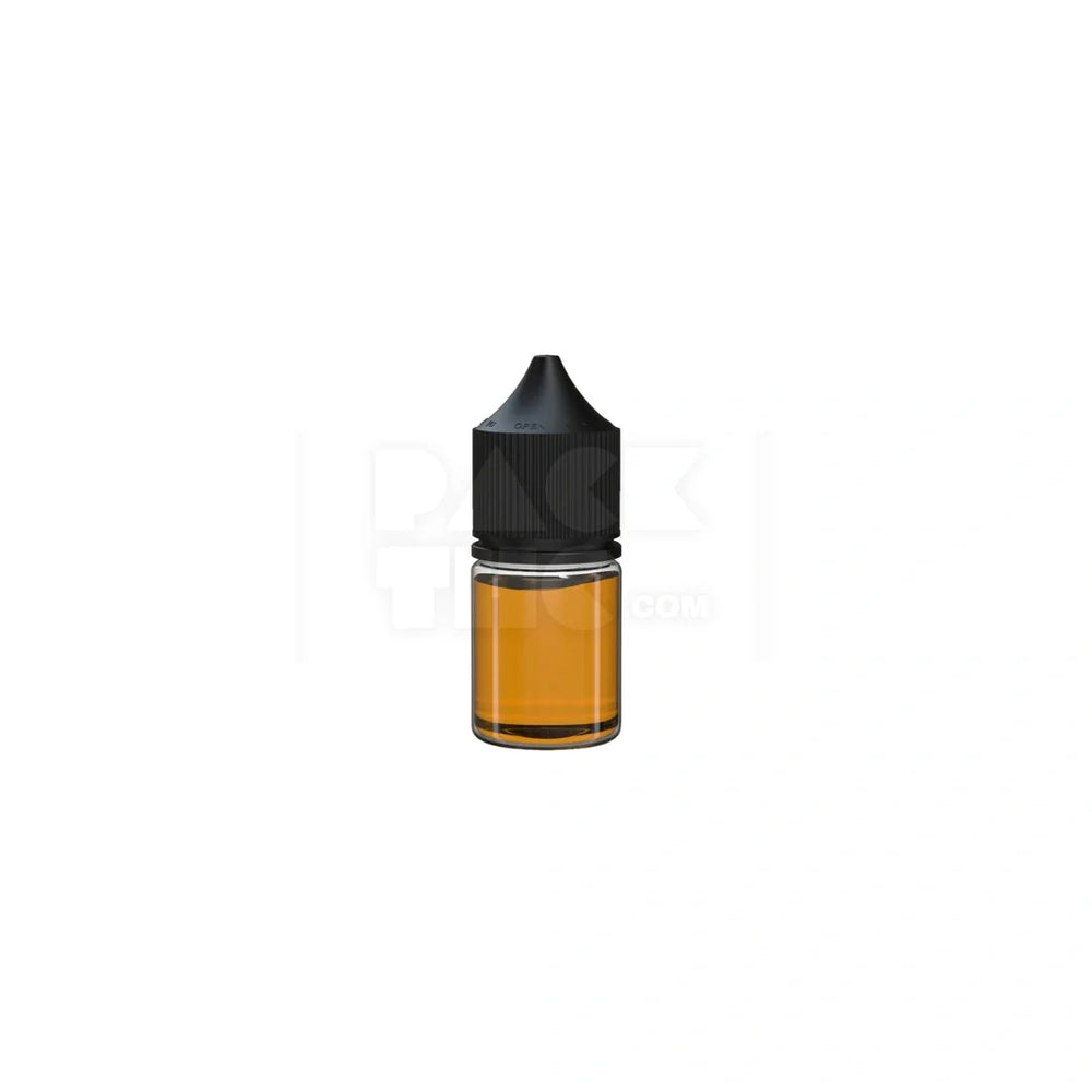 20ml stubby pet unicorn bottle cr clear natural black cap 1000 count
