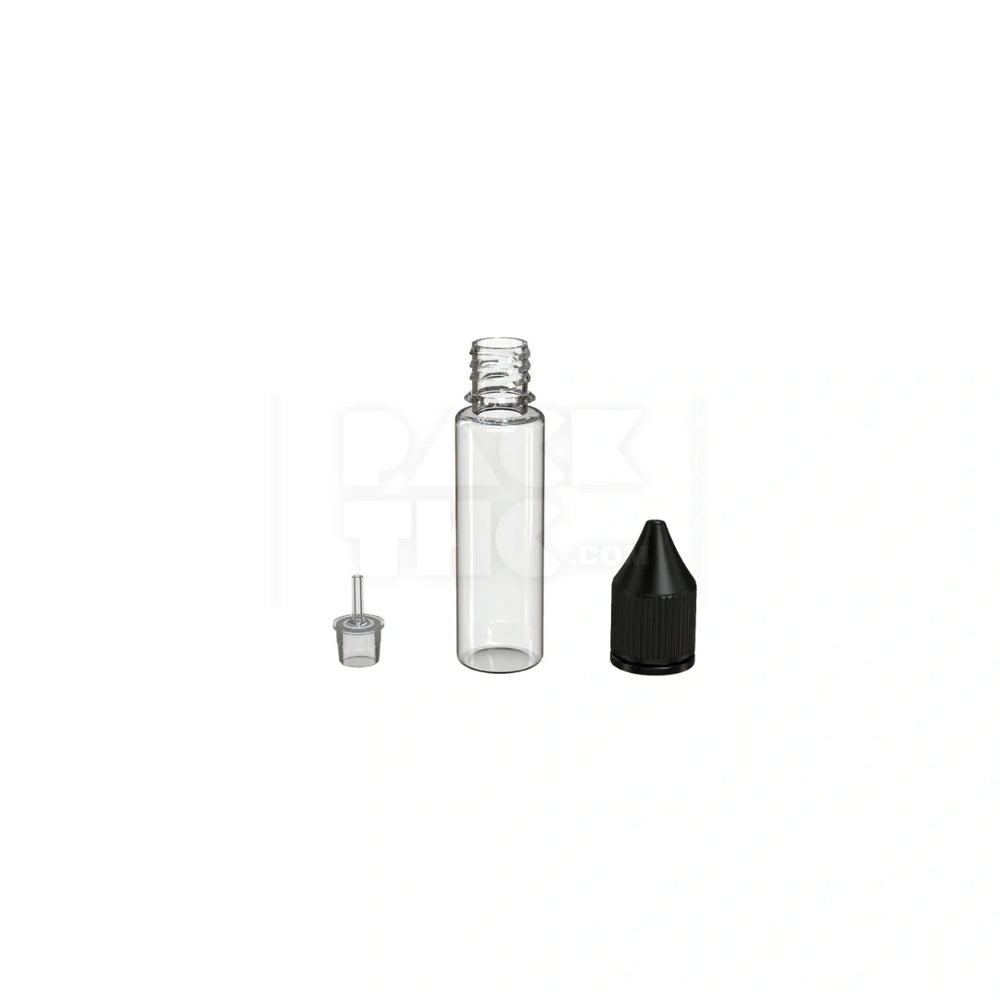 20ml v3 pet unicorn bottle cr clear natural black cap 1000 count