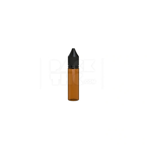 20ml v3 pet unicorn bottle cr translucent amber black cap 1000 count