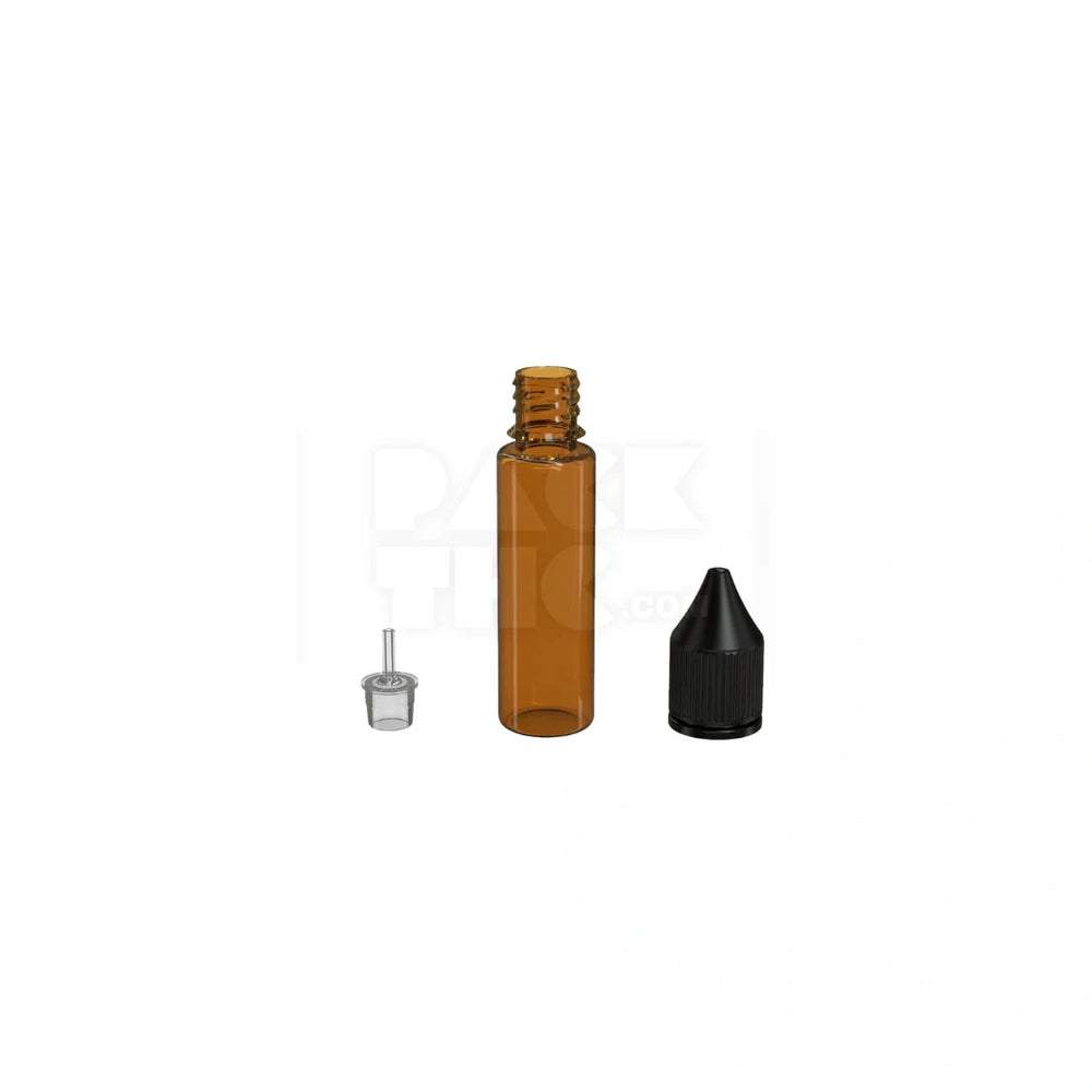 20ml v3 pet unicorn bottle cr translucent amber black cap 1000 count