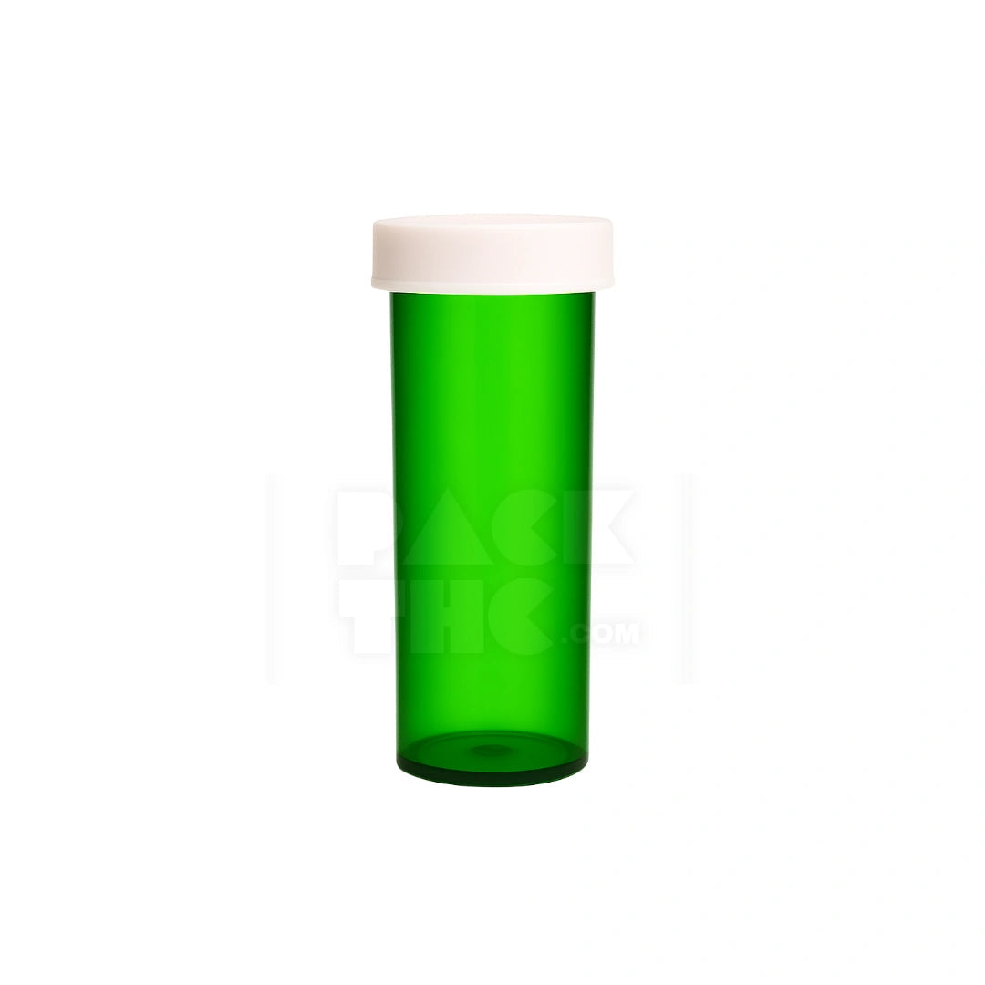 20 dram push turn cr bottles green