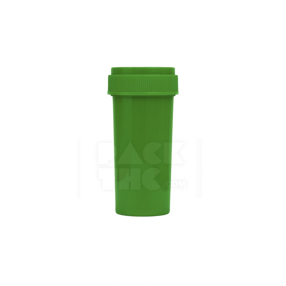 20 dram push turn reverse cap bottles green