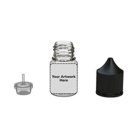 20ml stubby unicorn bottle clear black cap